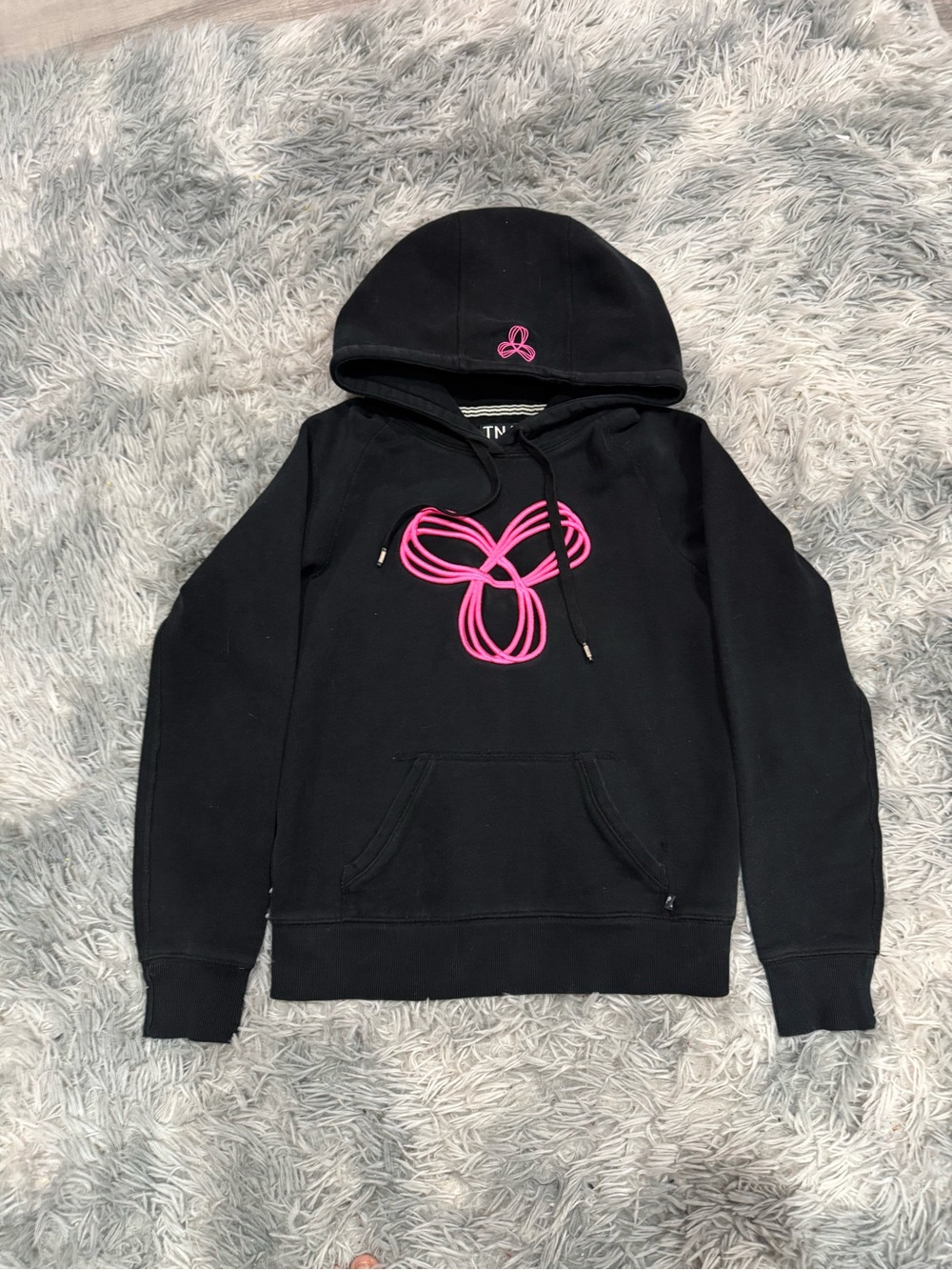TNA Black Hoodie with Pink Loop Logo Accent